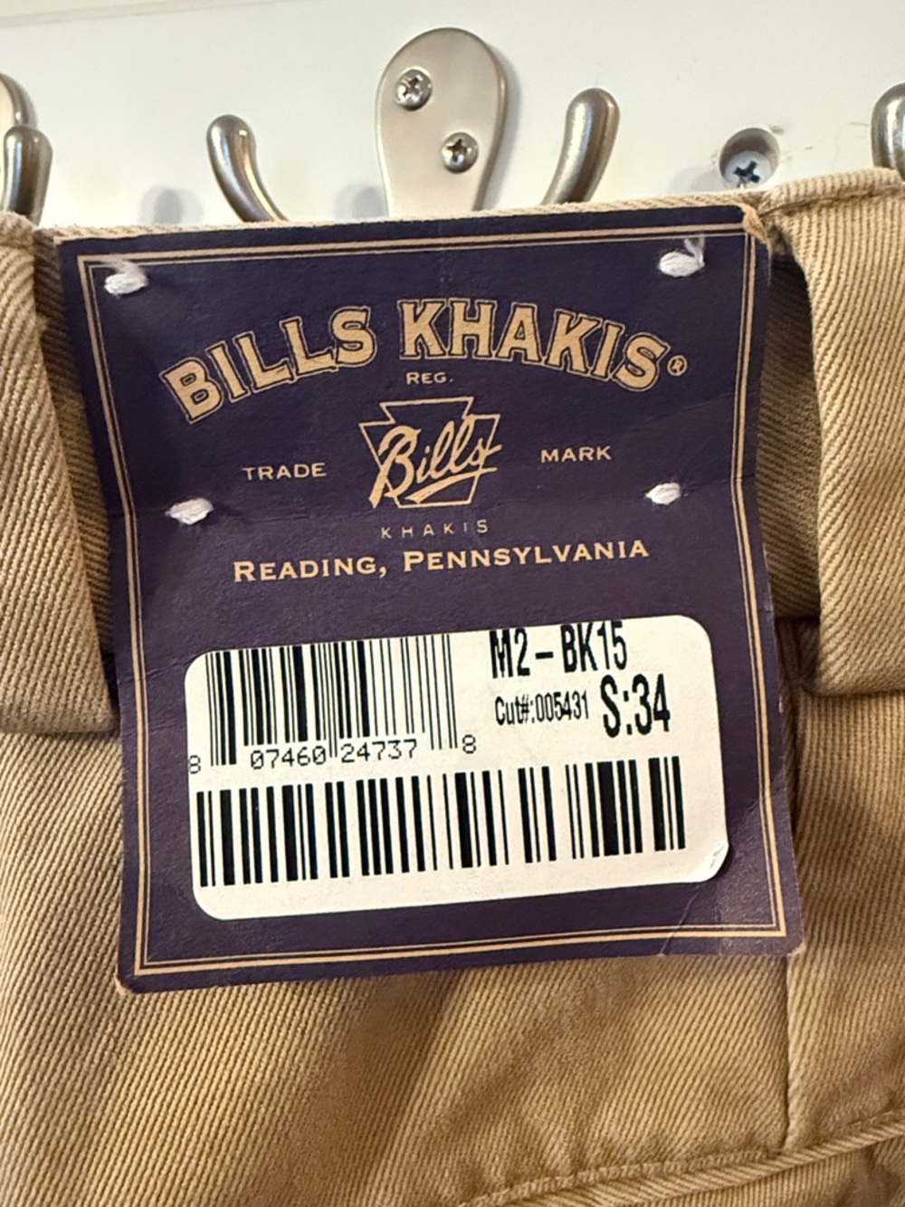 NWT Bill’s Khakis Pants 34 - Picture 3 of 4
